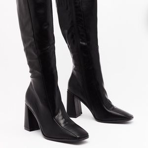 Square Toe Knee High Boots